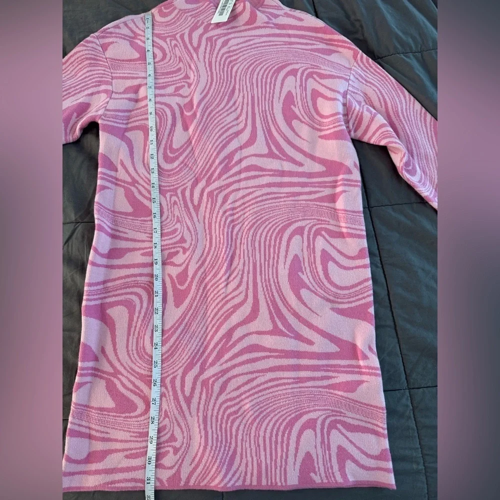 NWT Gianni Bini GB Girls Pink Marbled Mockneck Sweater Dress Size XL/16
